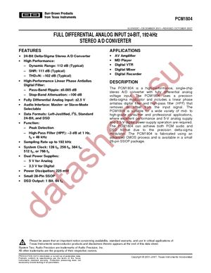 PCM1804DB datasheet  